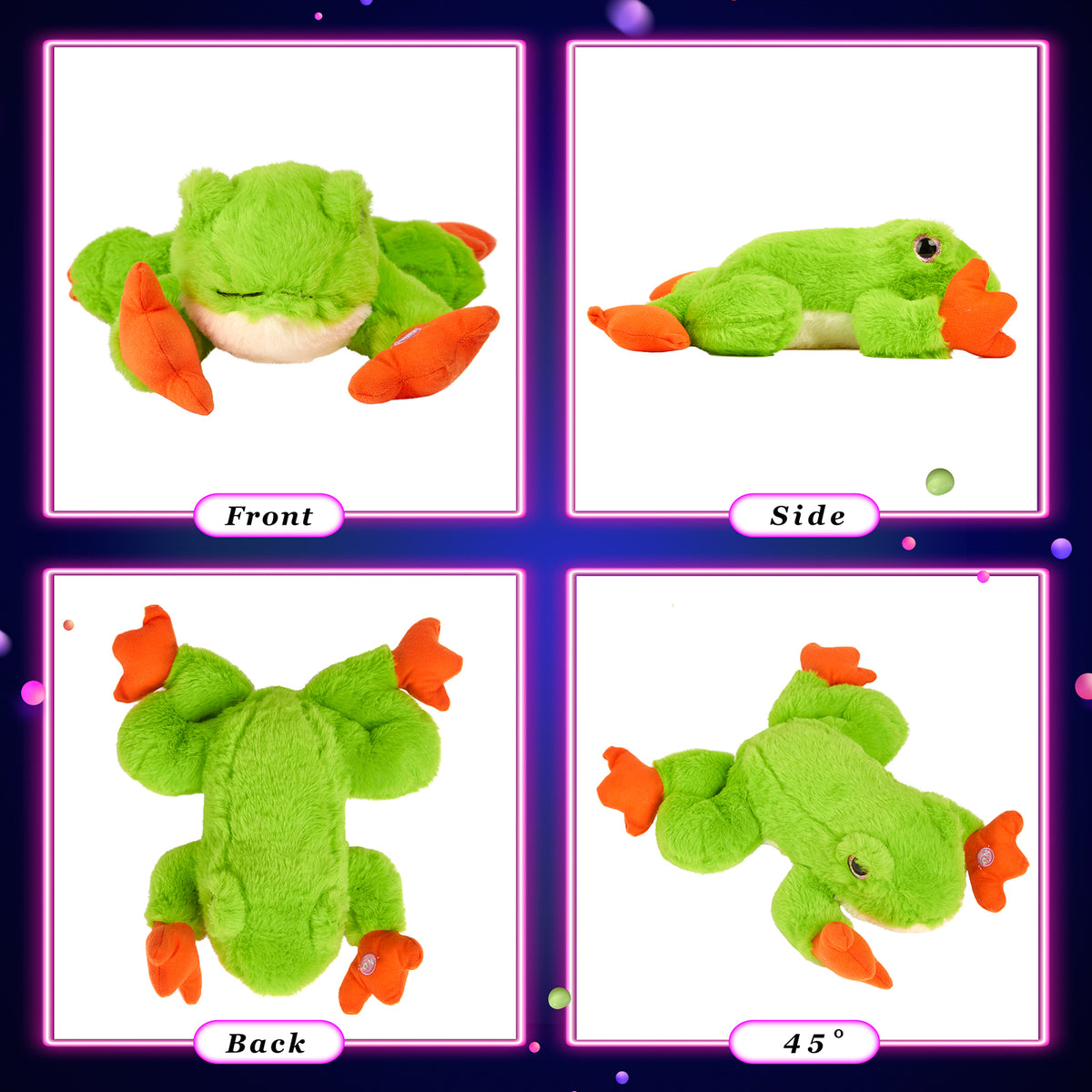 Glow Guards 12’’ Light up Stuffed Frog Jungle Animals LED Soft Plush