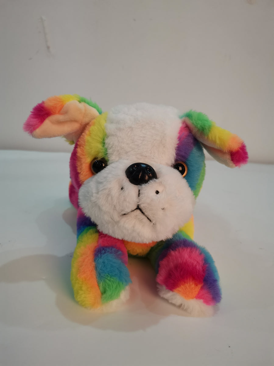 Rainbow hot sale dog plush