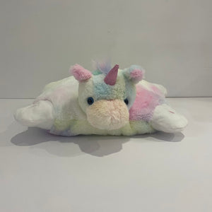 Rainbow Unicorn Stuffed Animal Pillow Cute Plush Soft Lovely Colorful Toy Bedtime Doll Sofa Decoration Festivals Birthday Gifts, 16"