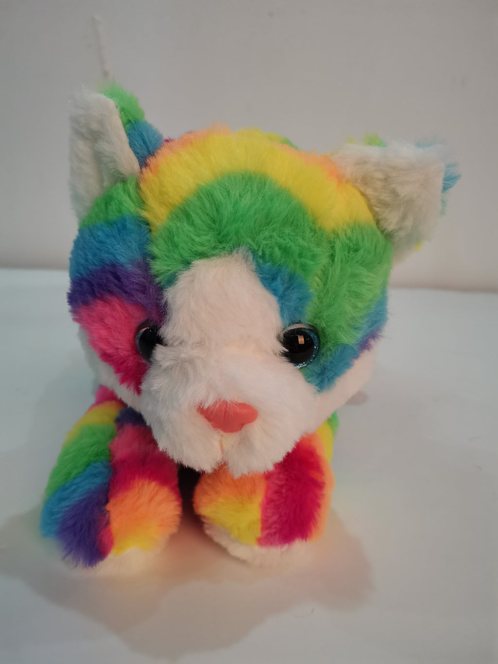 Stuffed Animal Rainbow Cat Plush Sleep Toy for Toddlers, Kids, Boys & Girls, Valentines, Easter, Baby, Rainbow