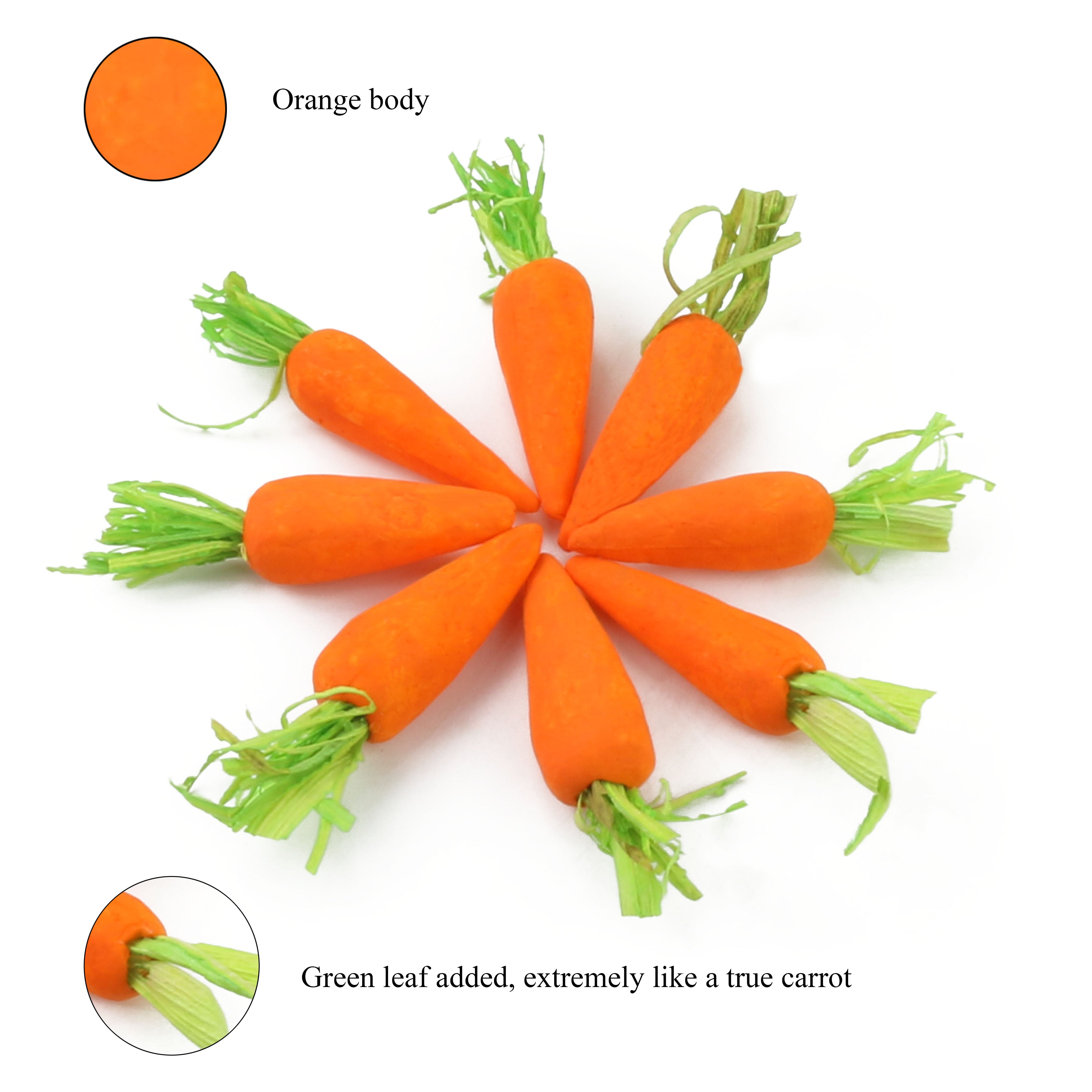 2'' realistic Easter carrot decoration, set of 8 | Bstaofy - Glow Guards