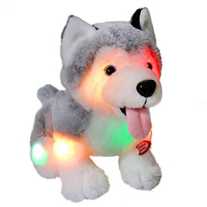 LED Stuffed Animal Light up Husky Dog Soft Plush Toy 8’’|Athoinsu - Glow Guards