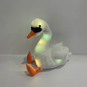 Swan Light up Repeat What You Said Interactive Cute Plush Toy Stuffed Animals White