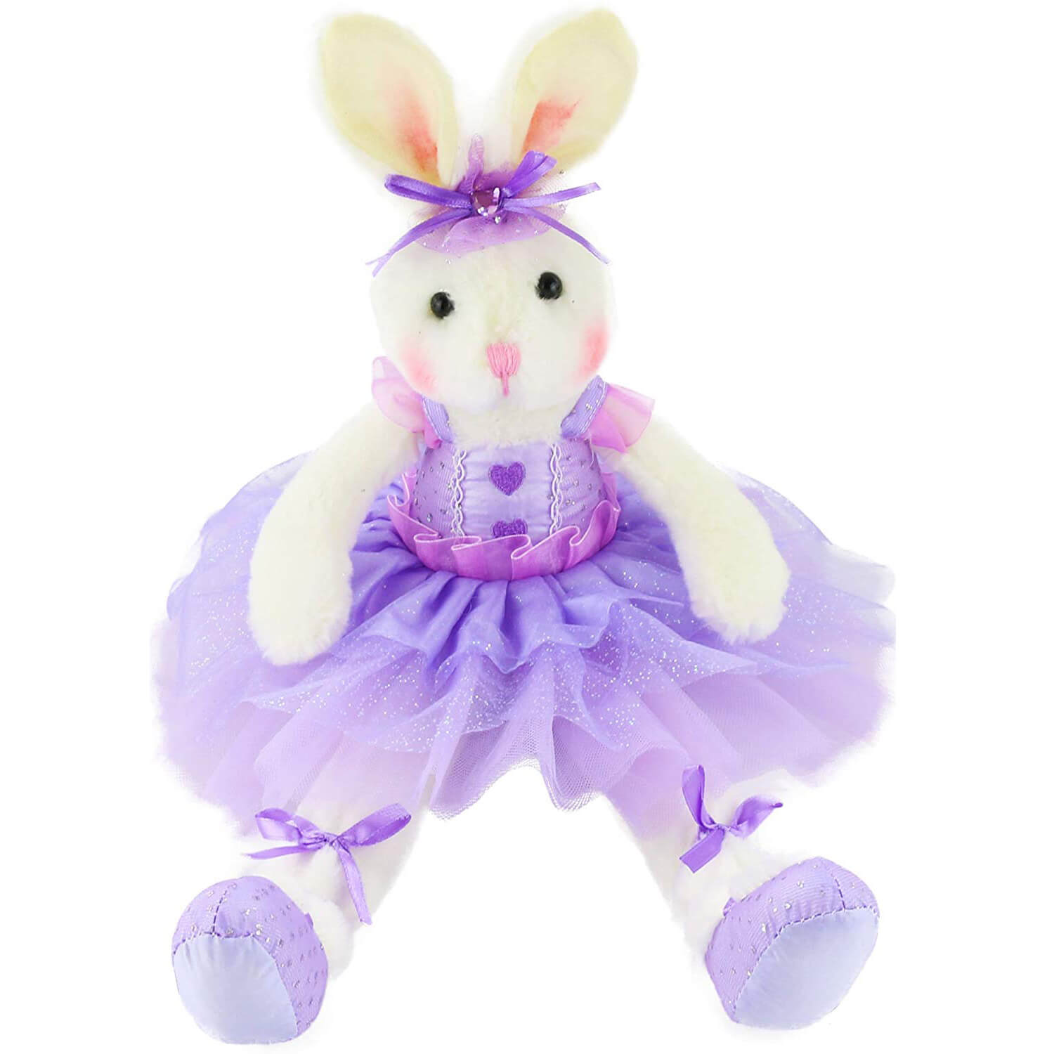 ballerina rabbit bunny stuffed animal 15-inch pink/purple | Bstaofy - Glow Guards