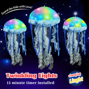 Glow Guards 5'' Light up Jellyfish Plush Blue Marine Life Toy Stuffed - Glow Guards