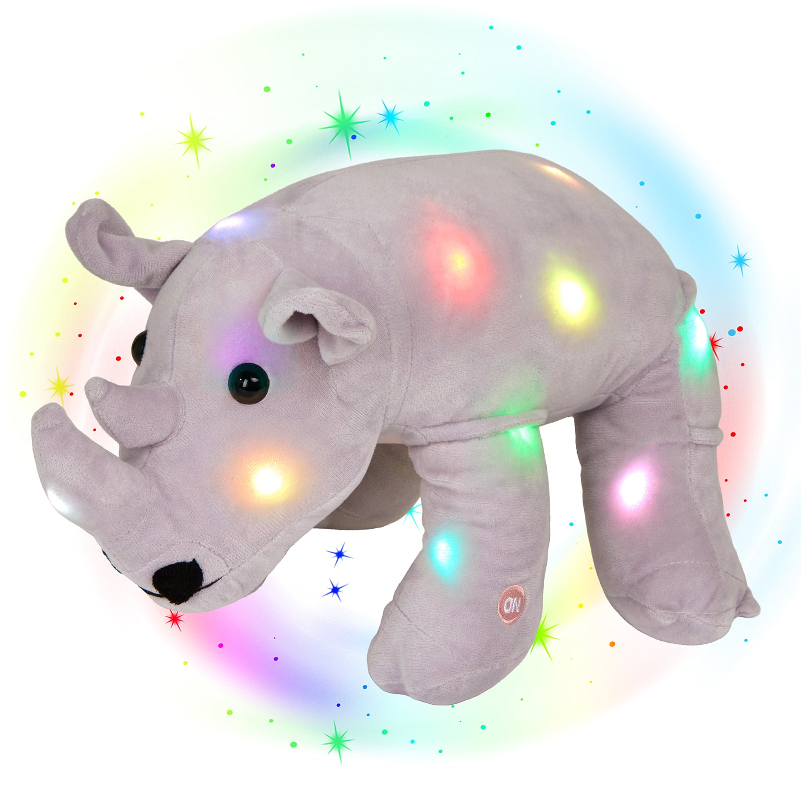 Glow Guards Light up Stuffed Rhino LED Soft Plush Toy - Glow Guards