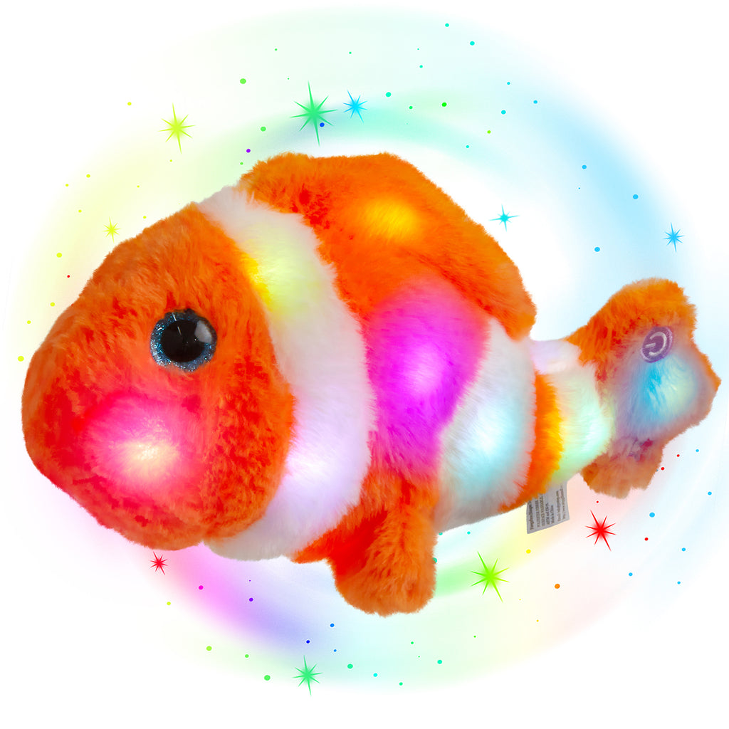 Glow Guards 12’’ LED Stuffed Orange Fish Light up Ocean Life - Glow Guards