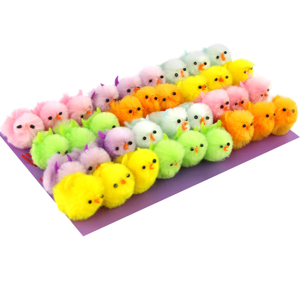 chenille Easter chicks colorful decor set of 36, 1 1/2-Inch | Bstaofy - Glow Guards