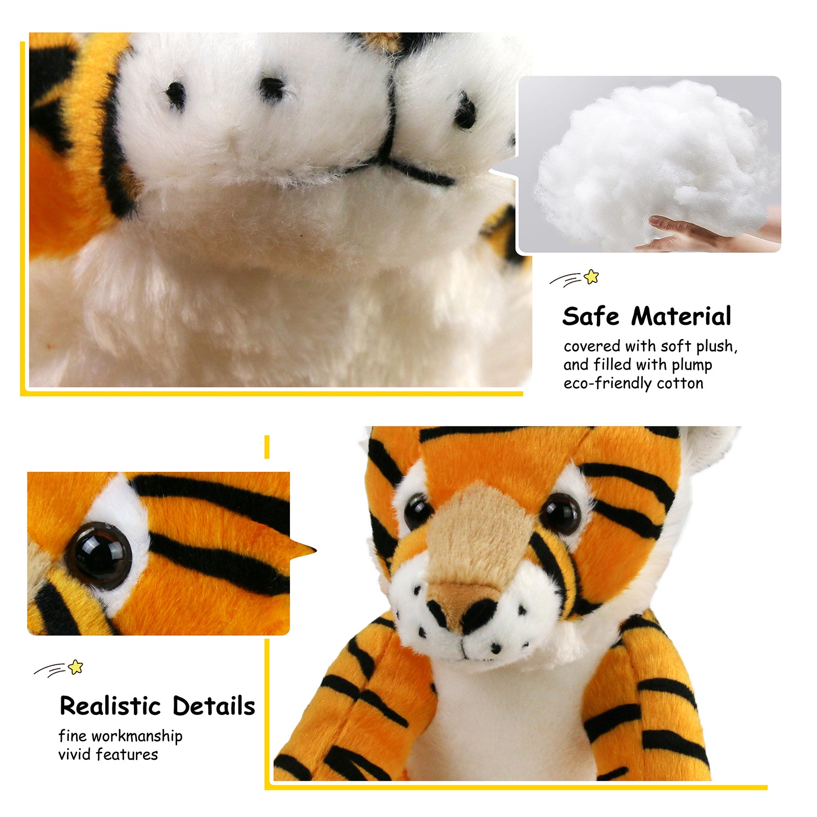 Athoinsu Light up Tiger Stuffed Animals Birthday for Toddlers Kids, 11'' - Glow Guards