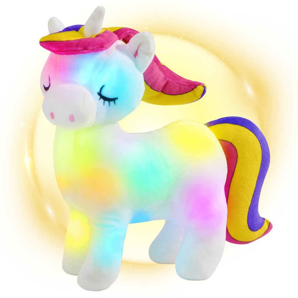 Bstaofy Light up Rainbow Unicorn Stuffed Animals LED Colorful - Glow Guards