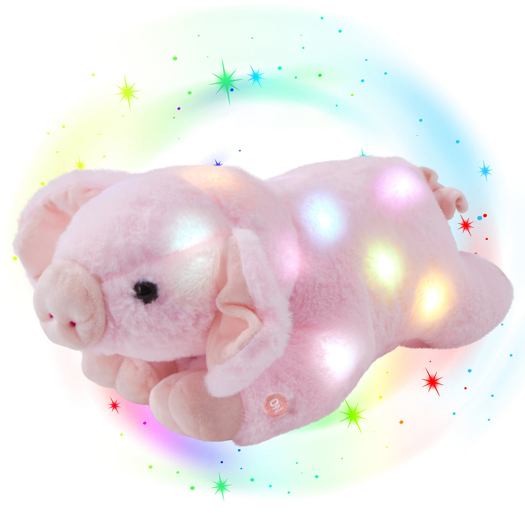 Glow Guards Comfy Pink Pig Plush Hugging Pillow Light Up Stuffed - Glow Guards